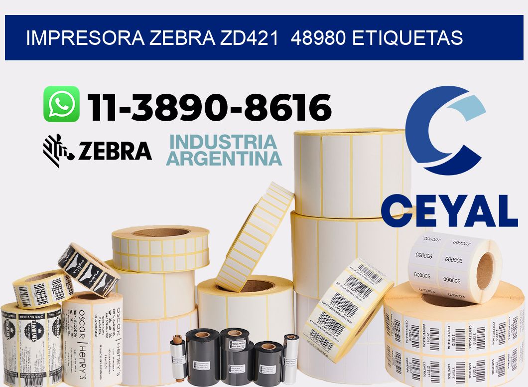 impresora zebra zd421  48980 etiquetas