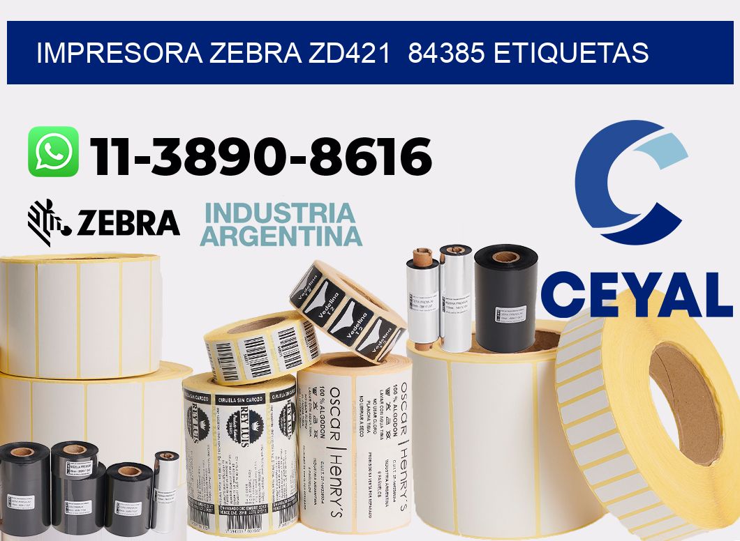 impresora zebra zd421  84385 etiquetas