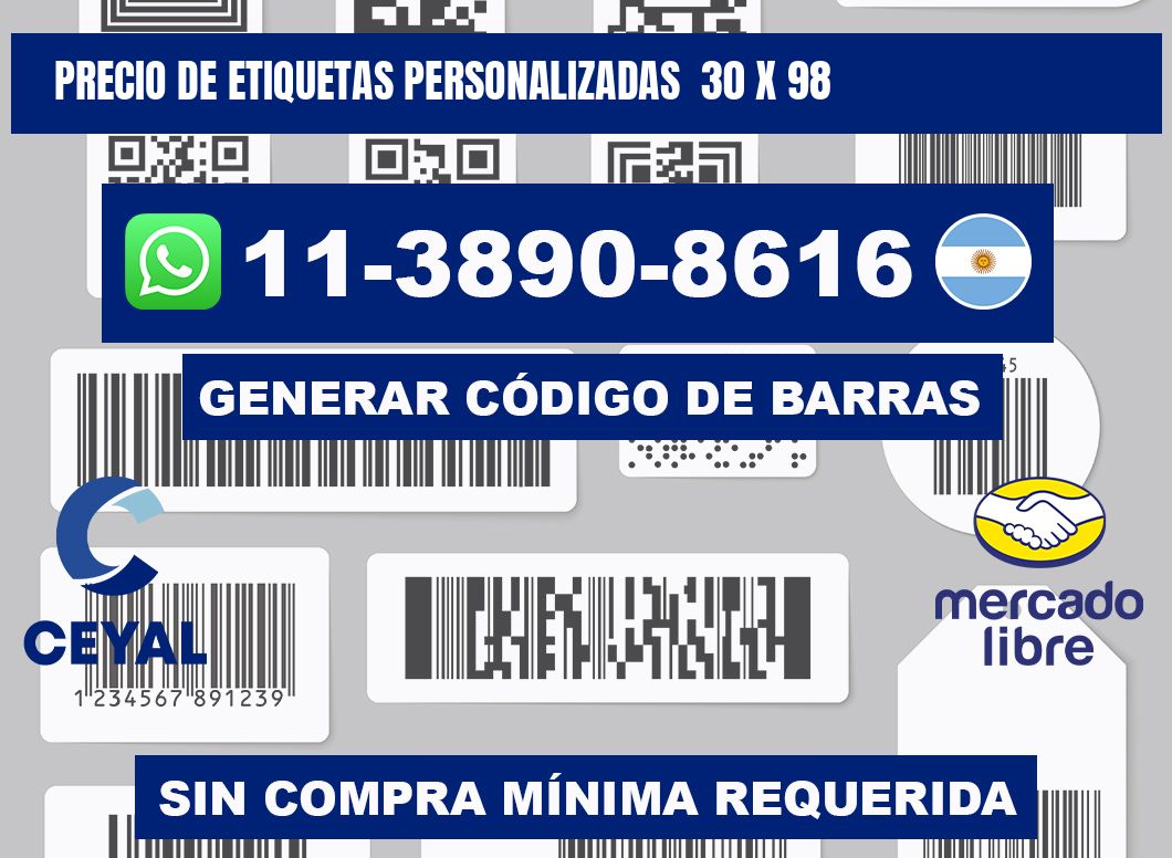 precio de etiquetas personalizadas  30 x 98