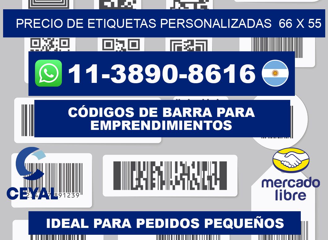 precio de etiquetas personalizadas  66 x 55