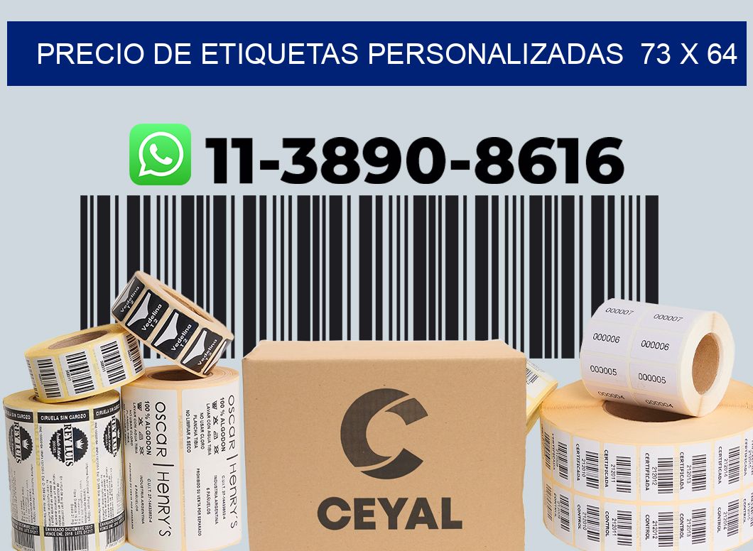 precio de etiquetas personalizadas  73 x 64