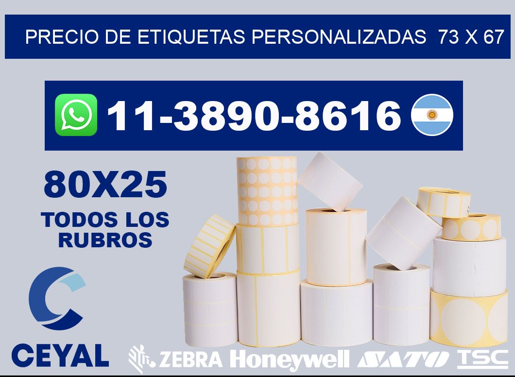 precio de etiquetas personalizadas  73 x 67