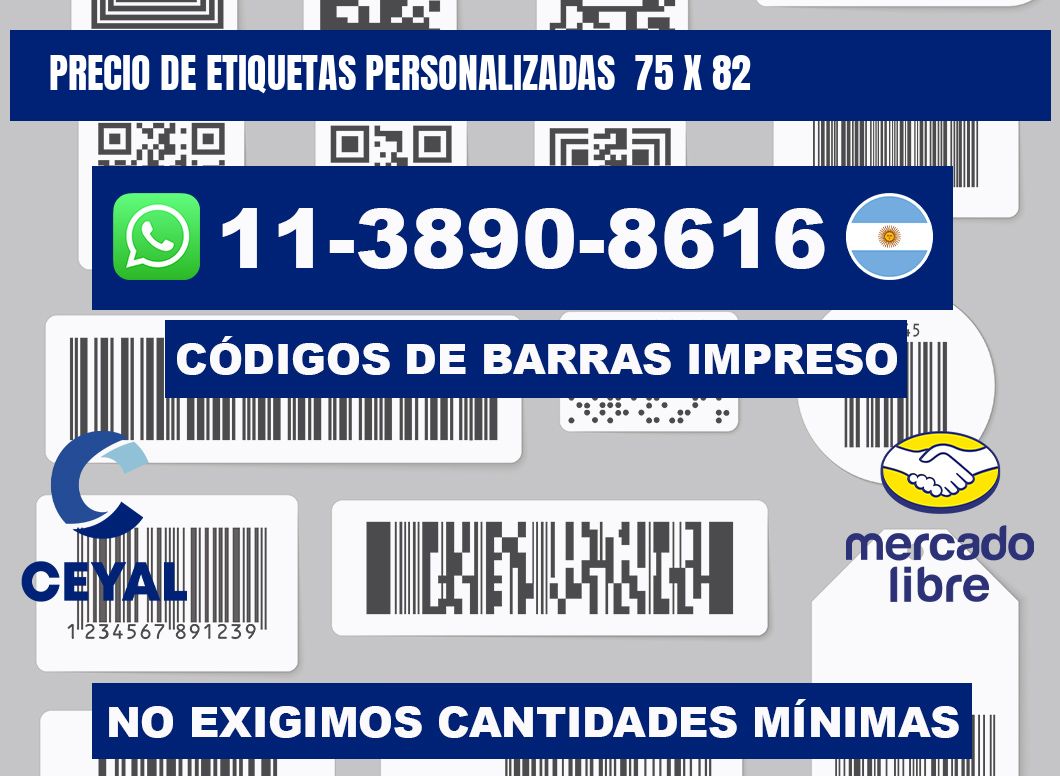 precio de etiquetas personalizadas 75 x 82