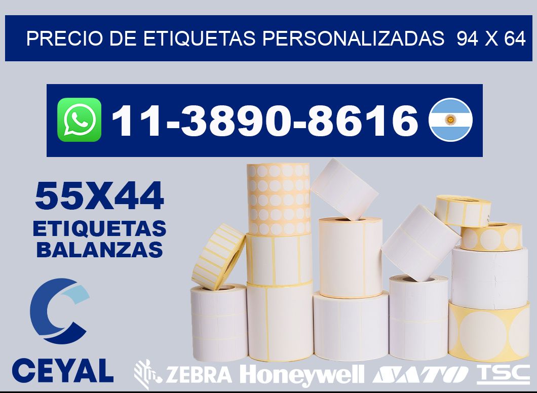 precio de etiquetas personalizadas  94 x 64