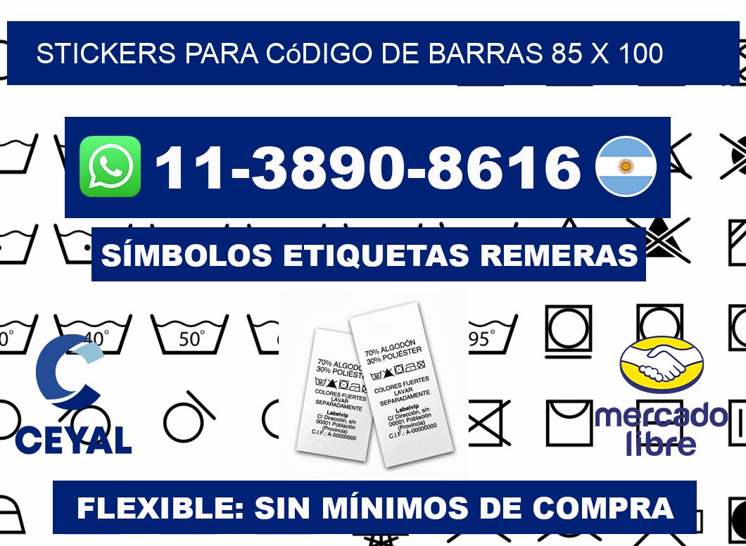 stickers para código de barras 85 x 100