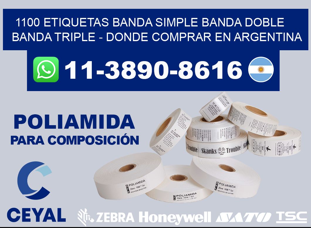 1100 etiquetas banda simple banda doble banda triple - Donde Comprar en Argentina