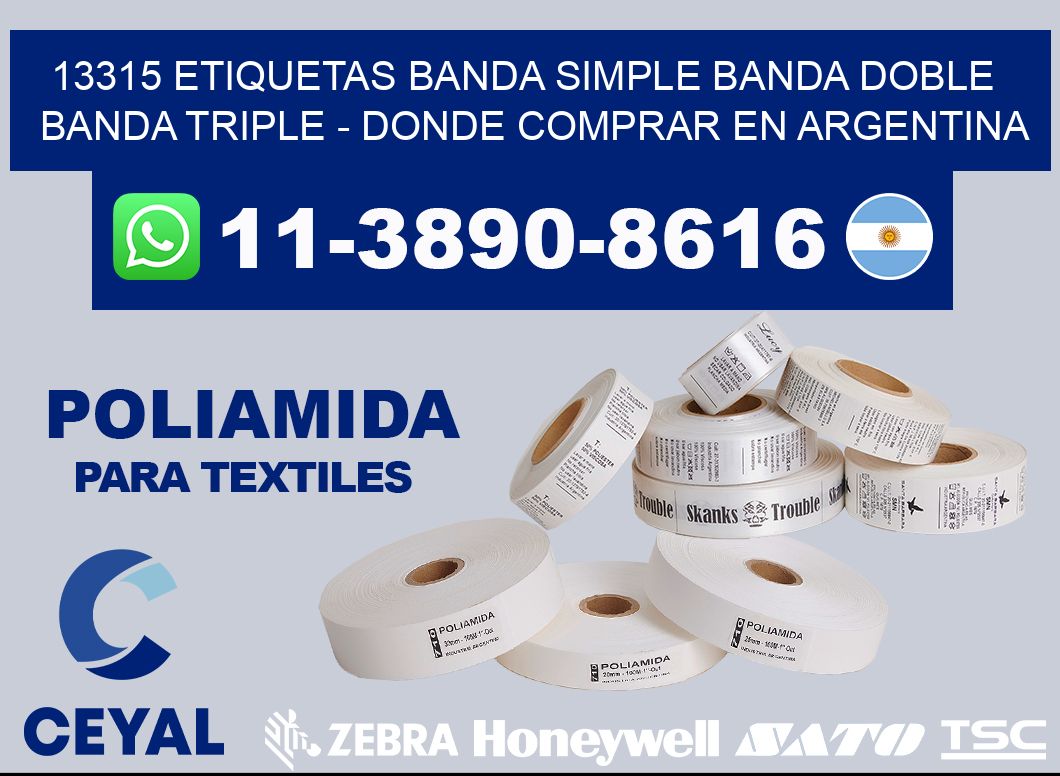 13315 etiquetas banda simple banda doble banda triple - Donde Comprar en Argentina