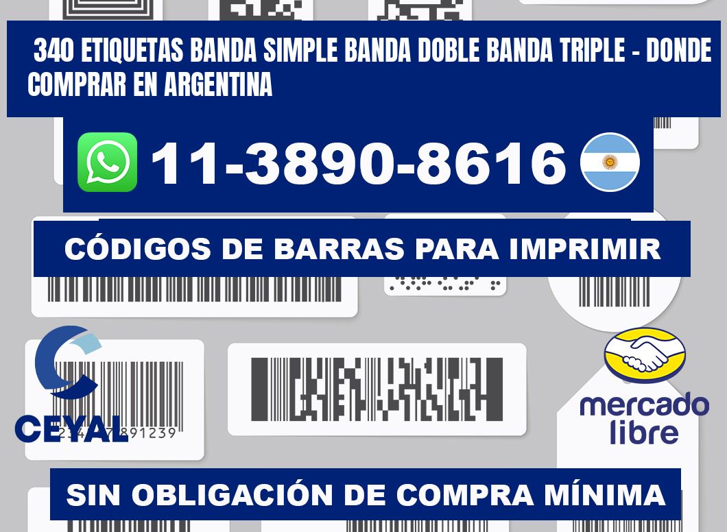 340 etiquetas banda simple banda doble banda triple - Donde Comprar en Argentina