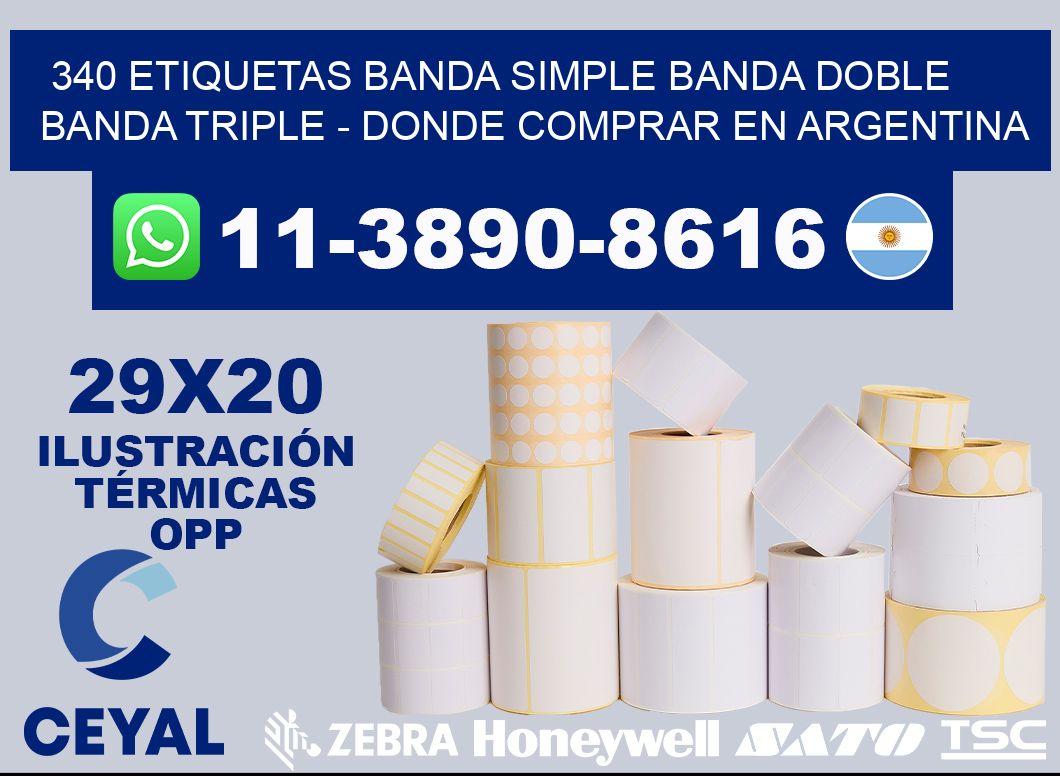340 etiquetas banda simple banda doble banda triple - Donde Comprar en Argentina