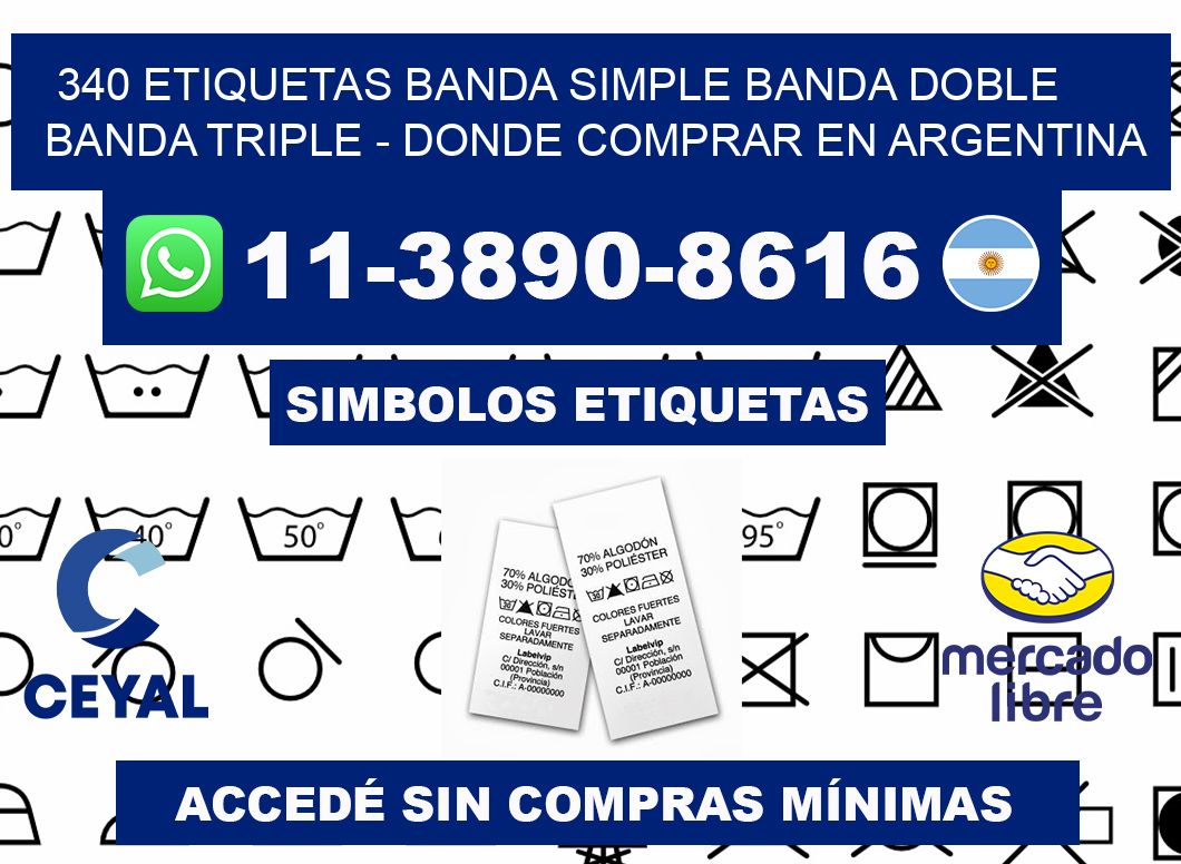 340 etiquetas banda simple banda doble banda triple - Donde Comprar en Argentina
