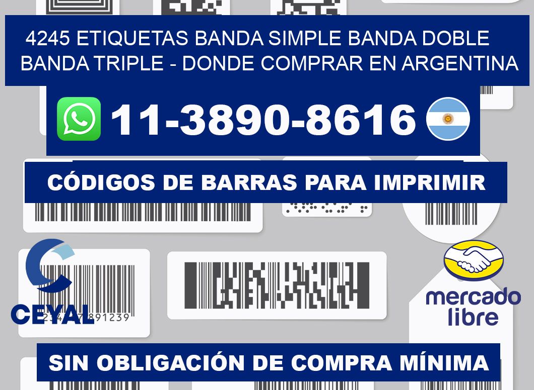4245 etiquetas banda simple banda doble banda triple - Donde Comprar en Argentina