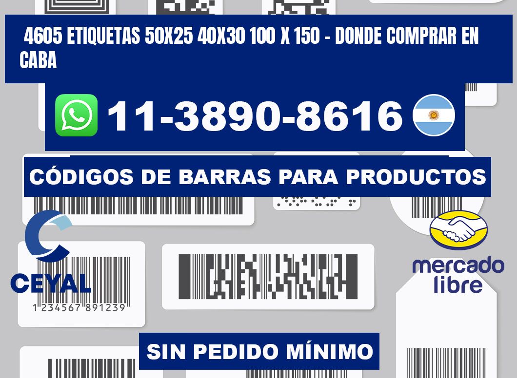 4605 etiquetas 50x25 40x30 100 x 150 - Donde Comprar en Caba
