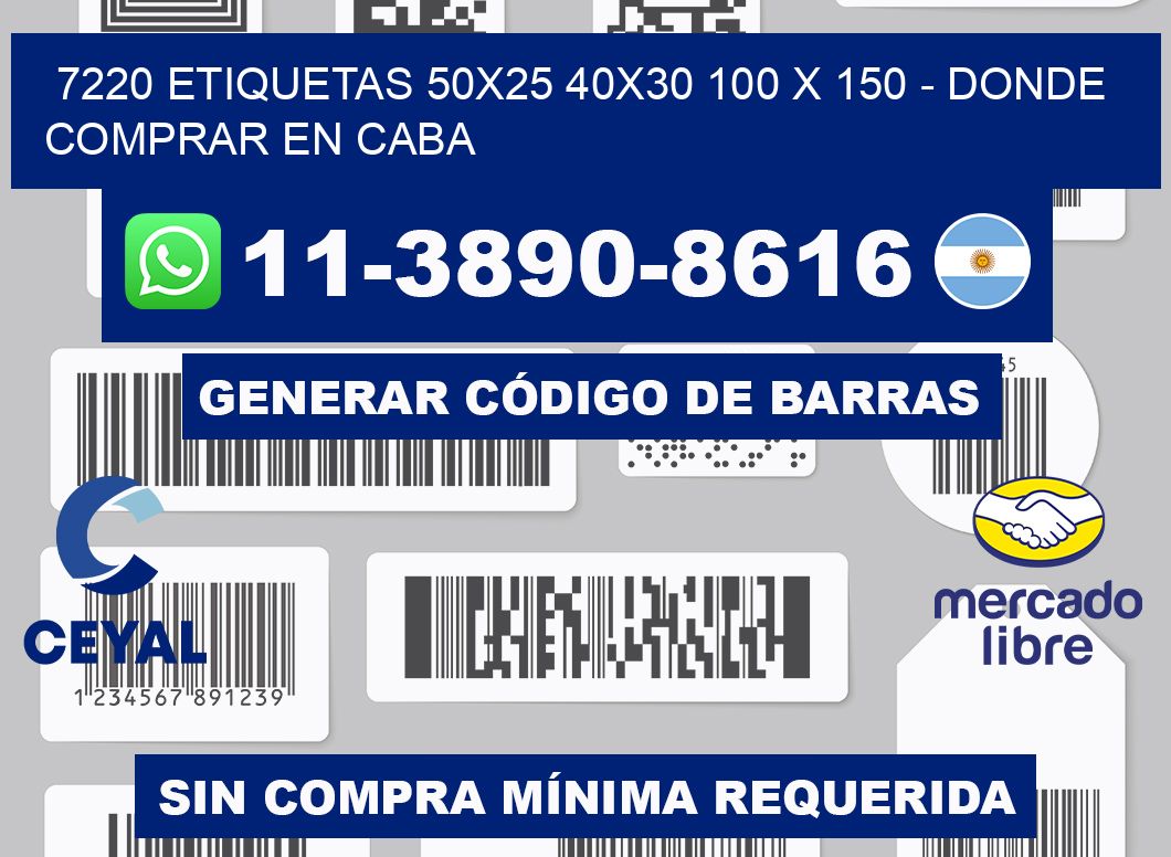 7220 etiquetas 50x25 40x30 100 x 150 - Donde Comprar en Caba