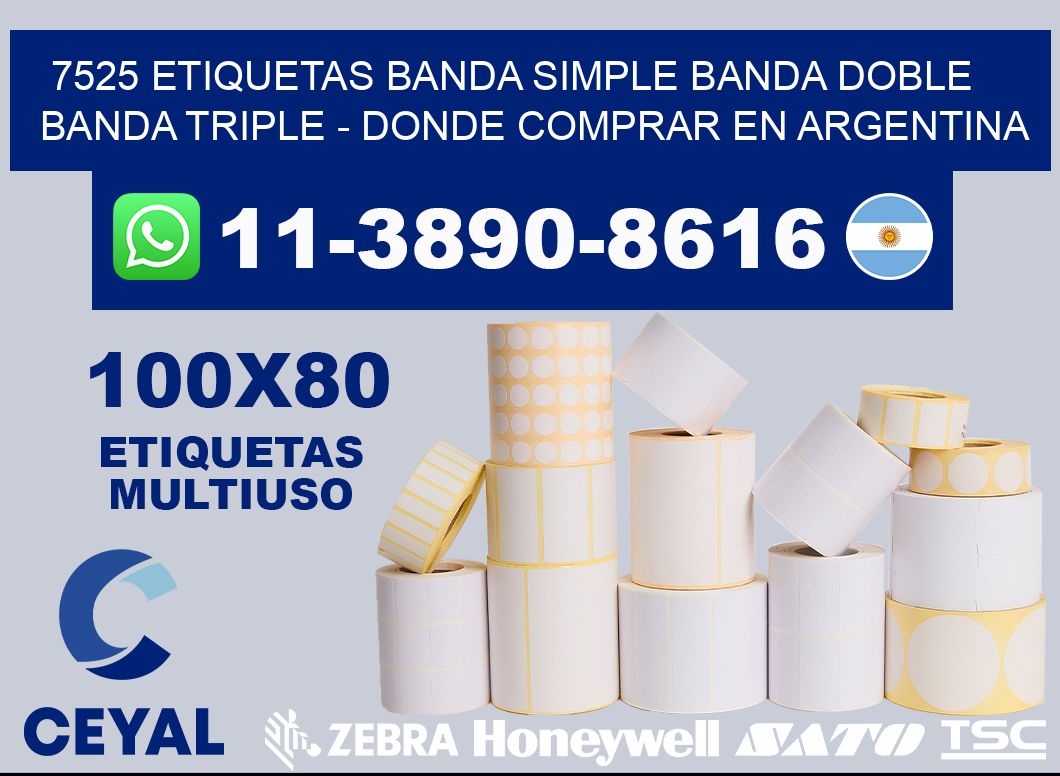 7525 etiquetas banda simple banda doble banda triple - Donde Comprar en Argentina