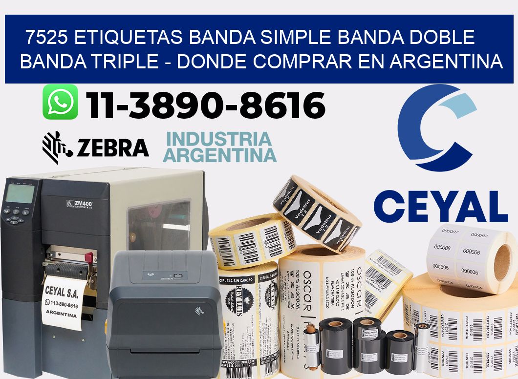 7525 etiquetas banda simple banda doble banda triple - Donde Comprar en Argentina