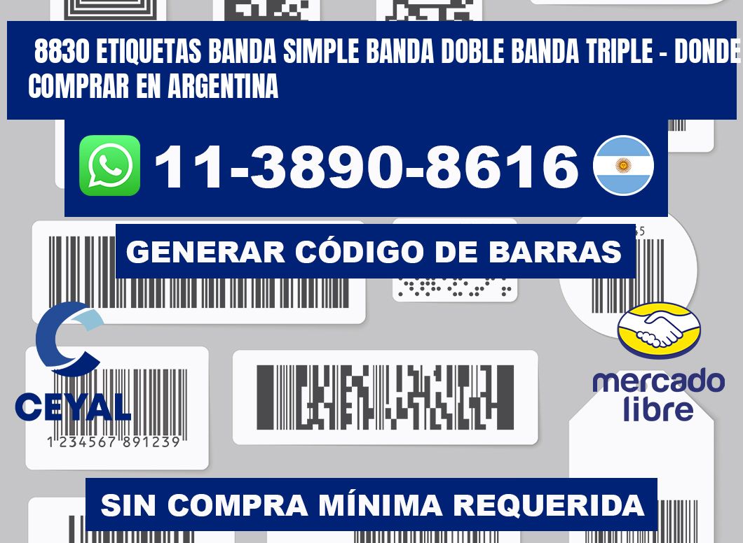 8830 etiquetas banda simple banda doble banda triple - Donde Comprar en Argentina