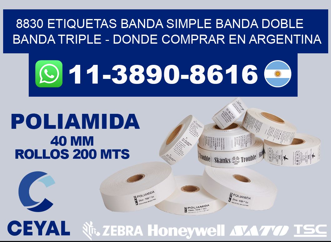 8830 etiquetas banda simple banda doble banda triple - Donde Comprar en Argentina