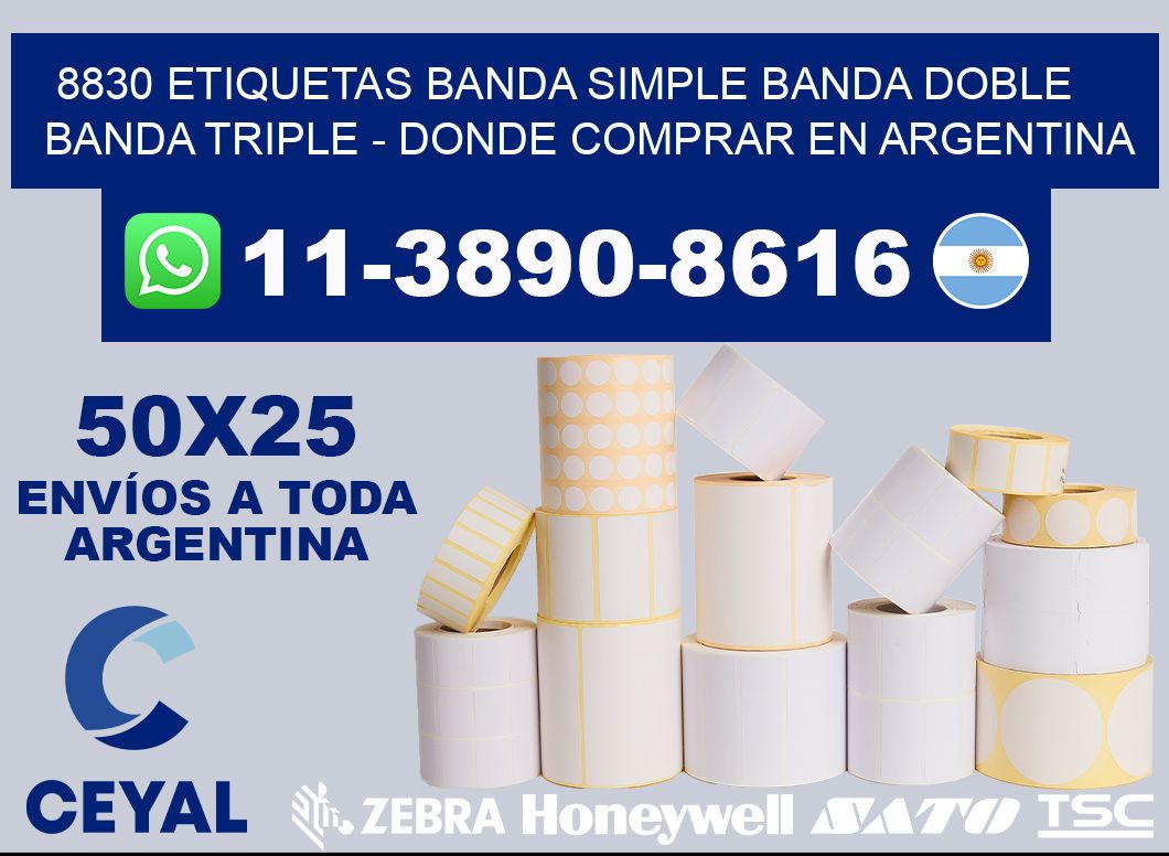 8830 etiquetas banda simple banda doble banda triple - Donde Comprar en Argentina