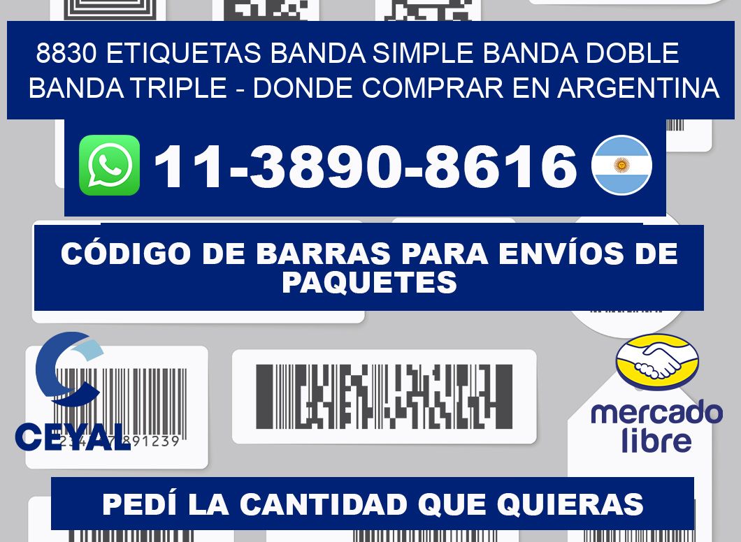 8830 etiquetas banda simple banda doble banda triple - Donde Comprar en Argentina