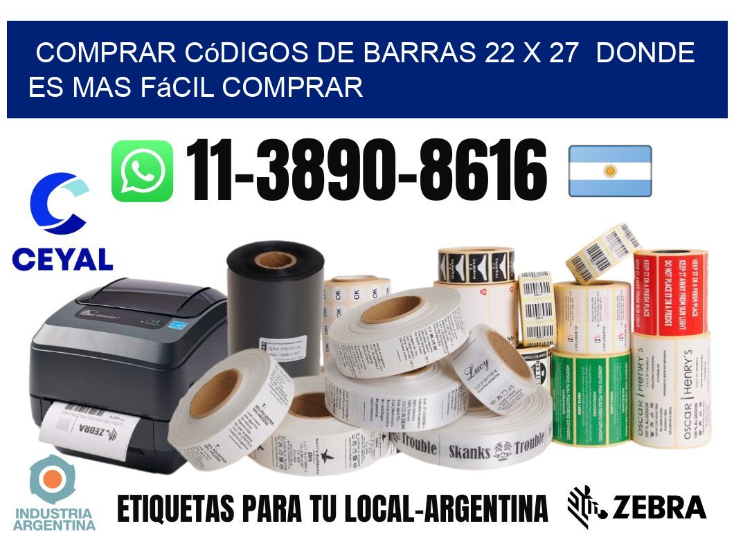 Comprar códigos de barras 22 x 27 Donde es mas fácil comprar