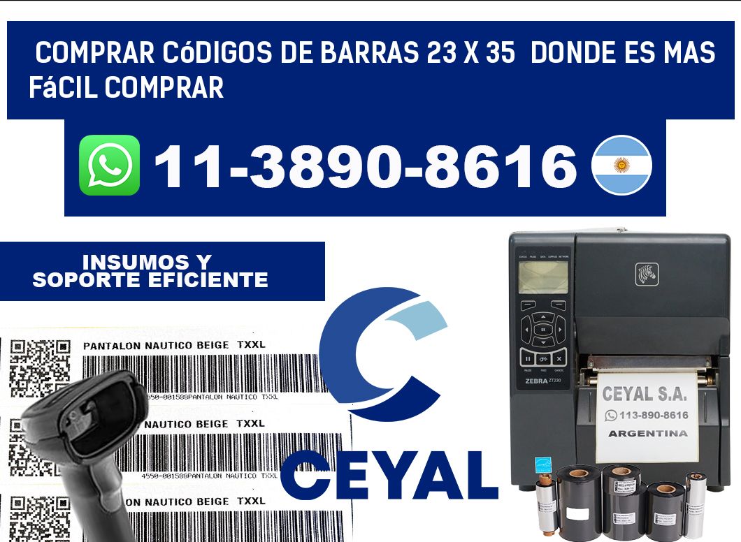 Comprar códigos de barras 23 x 35  Donde es mas fácil comprar