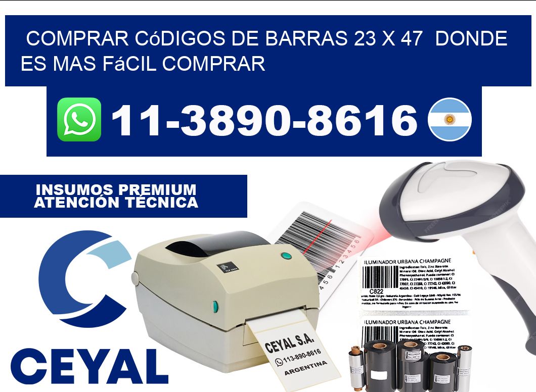 Comprar códigos de barras 23 x 47  Donde es mas fácil comprar