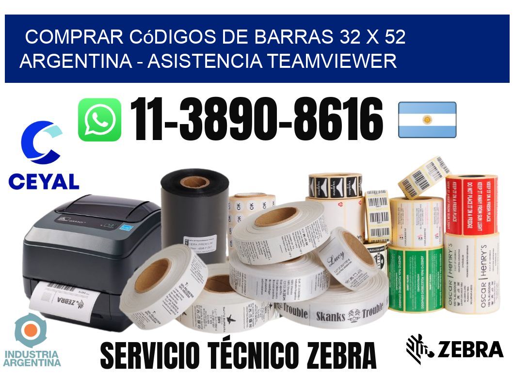 Comprar códigos de barras 32 x 52 argentina - asistencia teamviewer