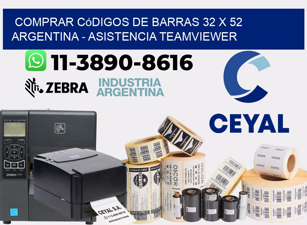 Comprar códigos de barras 32 x 52 argentina - asistencia teamviewer