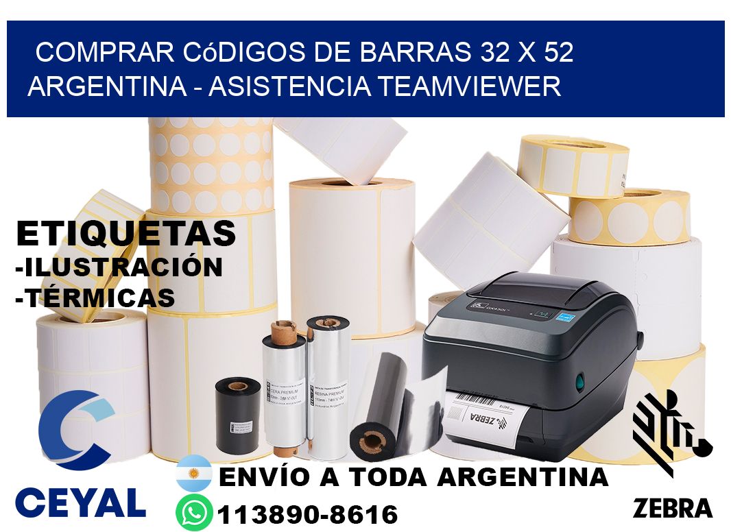 Comprar códigos de barras 32 x 52 argentina - asistencia teamviewer