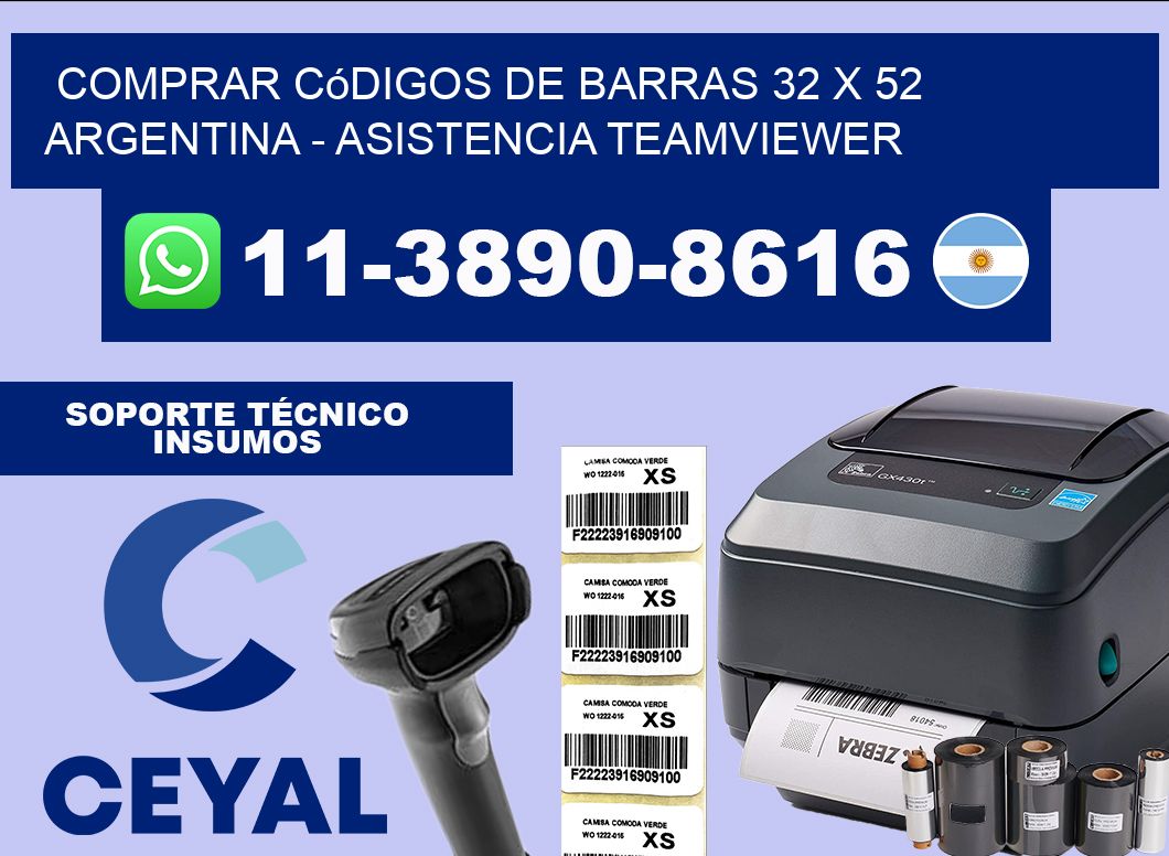 Comprar códigos de barras 32 x 52 argentina – asistencia teamviewer