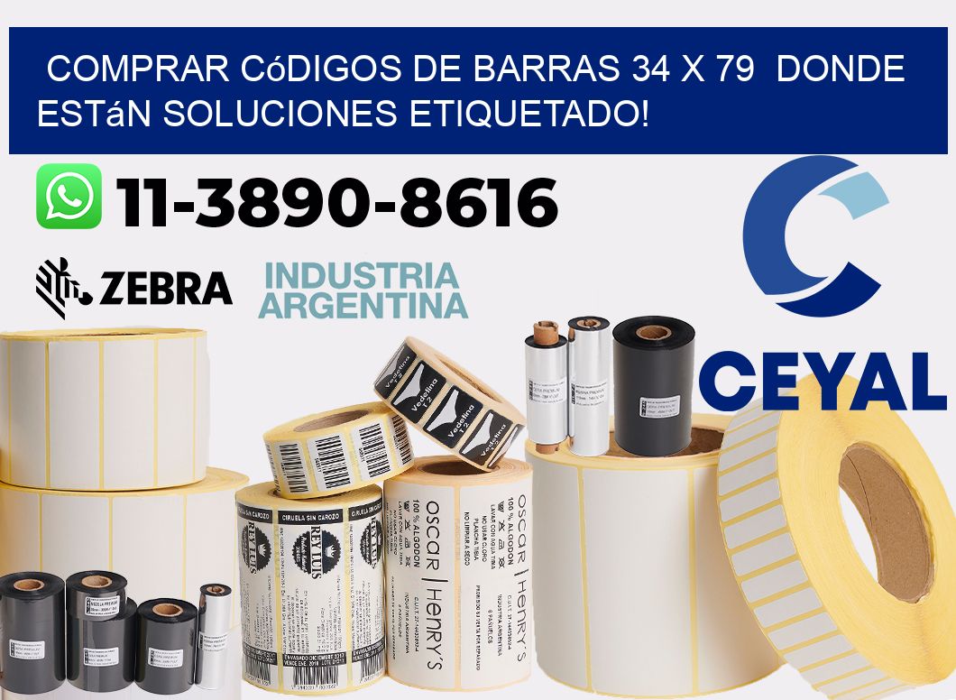Comprar códigos de barras 34 x 79  donde están soluciones etiquetado!