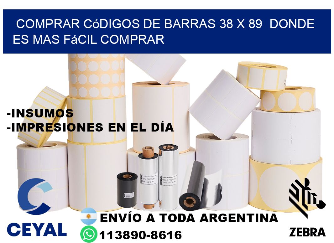 Comprar códigos de barras 38 x 89  Donde es mas fácil comprar