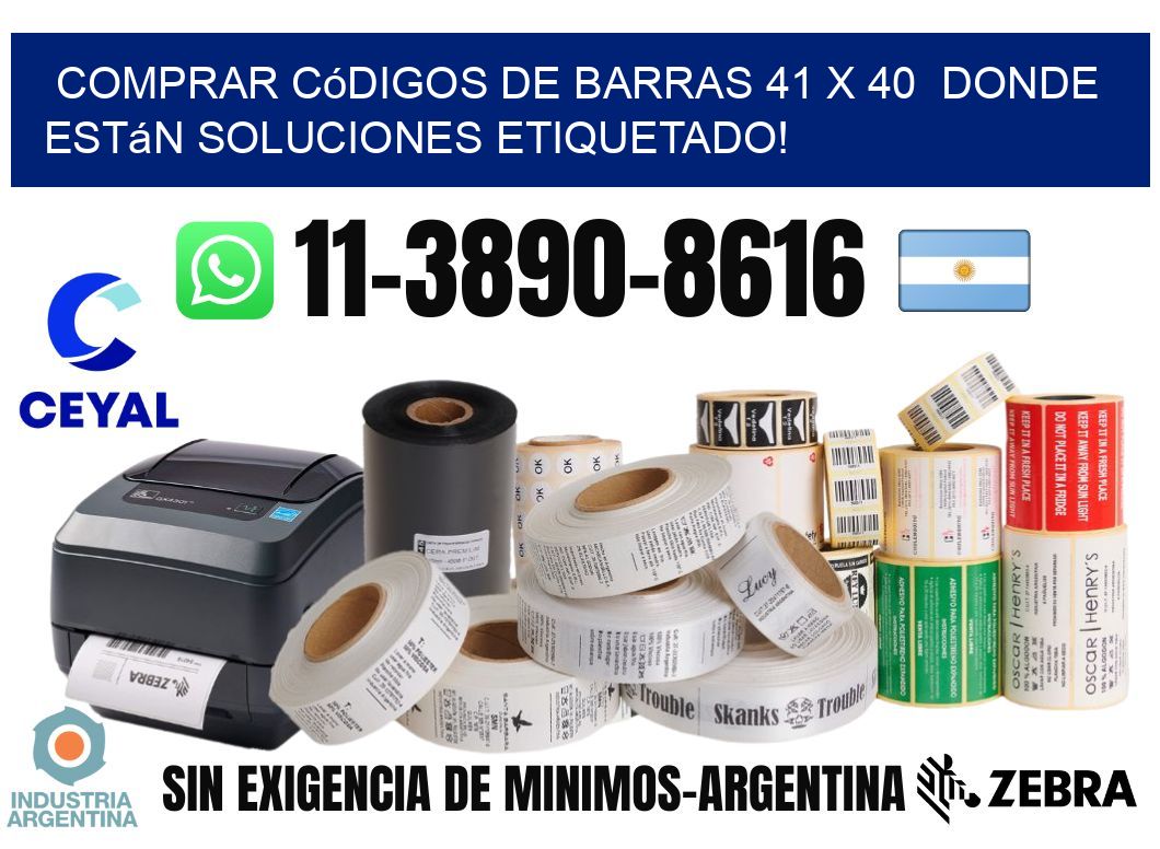 Comprar códigos de barras 41 x 40  donde están soluciones etiquetado!