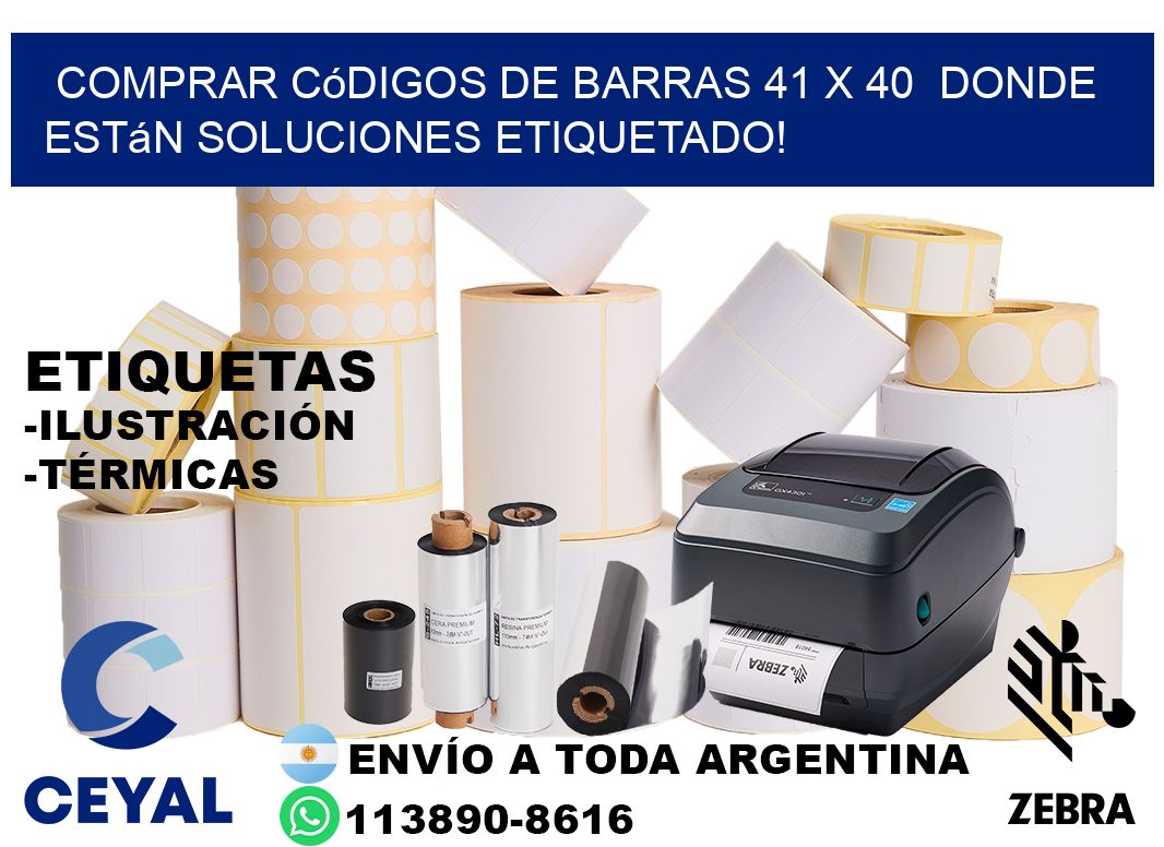Comprar códigos de barras 41 x 40  donde están soluciones etiquetado!