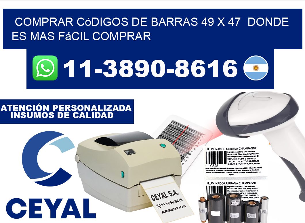 Comprar códigos de barras 49 x 47  Donde es mas fácil comprar