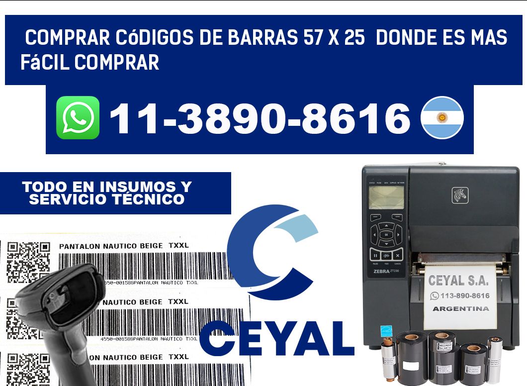Comprar códigos de barras 57 x 25  Donde es mas fácil comprar