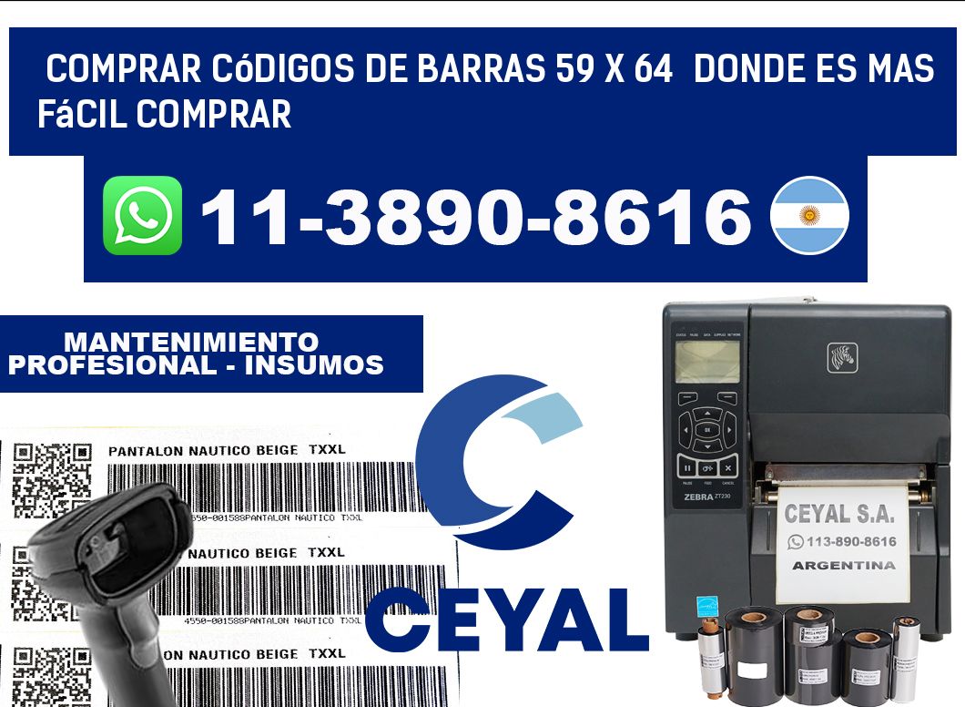 Comprar códigos de barras 59 x 64  Donde es mas fácil comprar