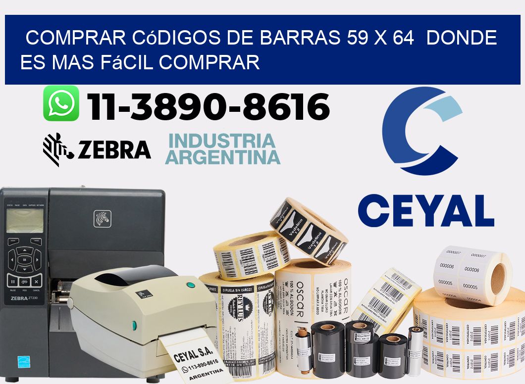 Comprar códigos de barras 59 x 64  Donde es mas fácil comprar