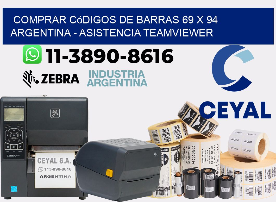 Comprar códigos de barras 69 x 94 argentina - asistencia teamviewer