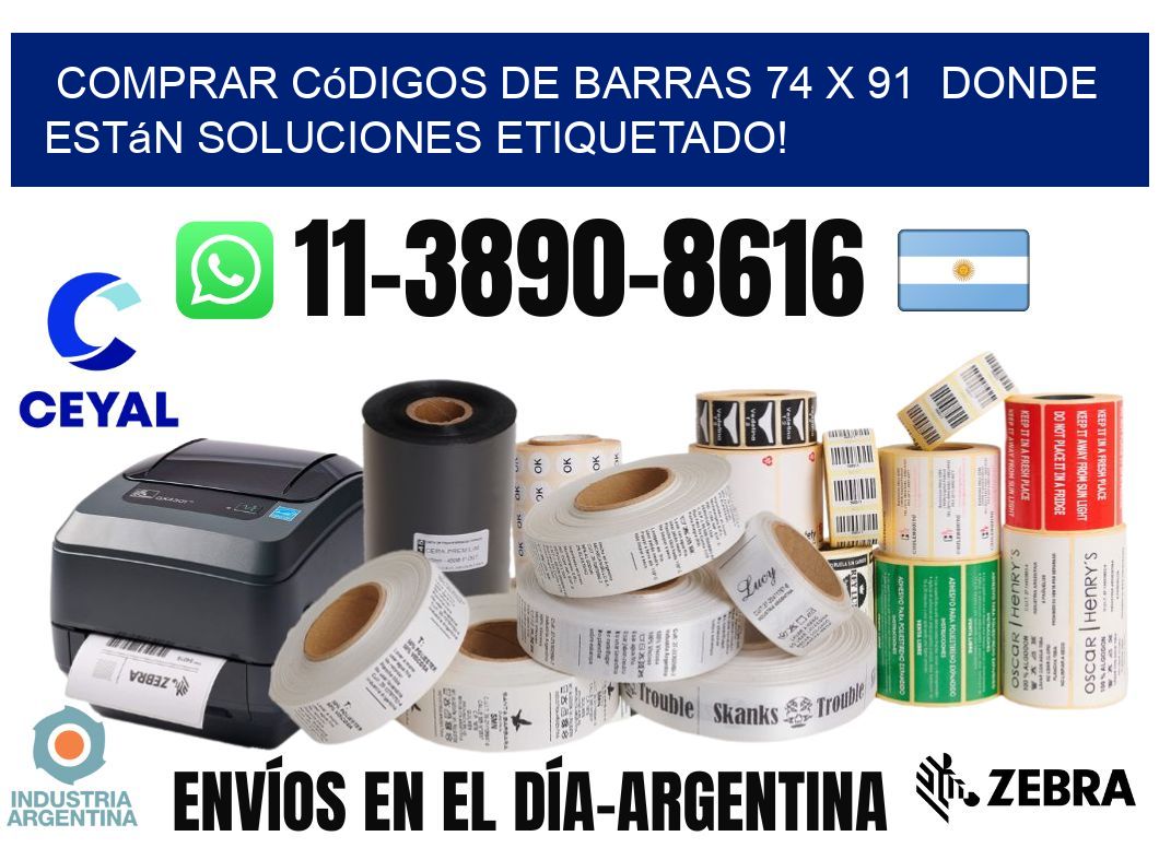 Comprar códigos de barras 74 x 91  donde están soluciones etiquetado!