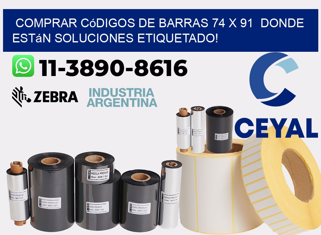 Comprar códigos de barras 74 x 91  donde están soluciones etiquetado!