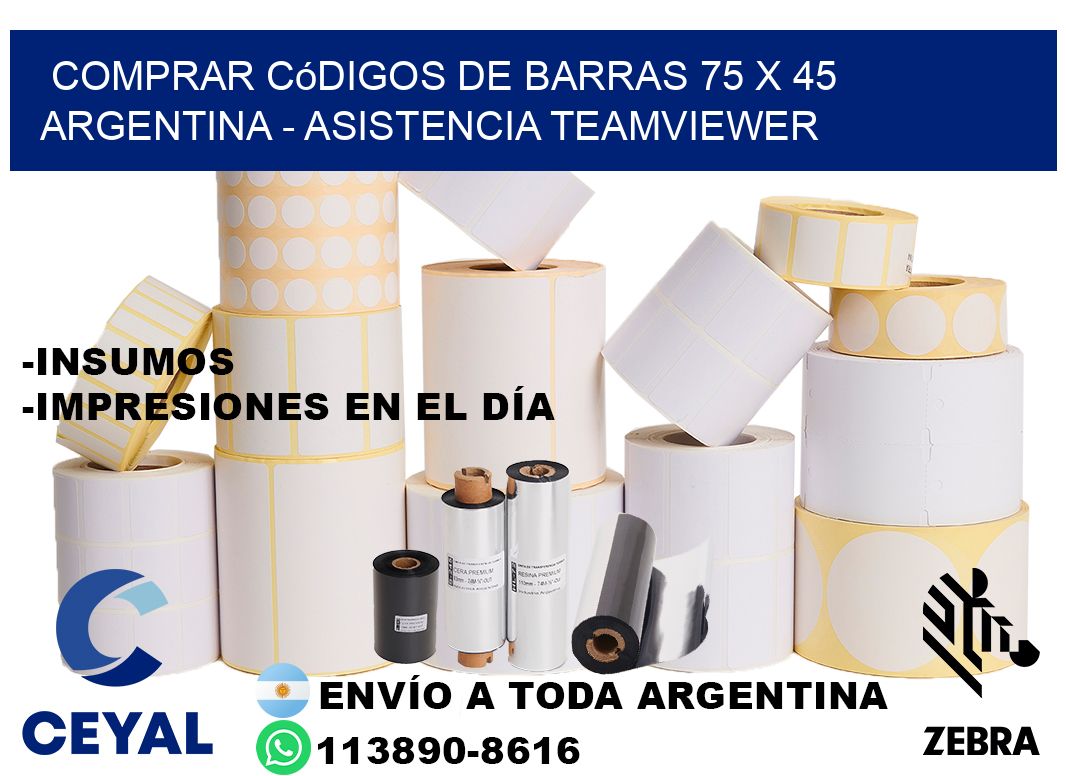 Comprar códigos de barras 75 x 45 argentina - asistencia teamviewer