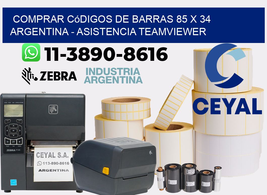 Comprar códigos de barras 85 x 34 argentina - asistencia teamviewer