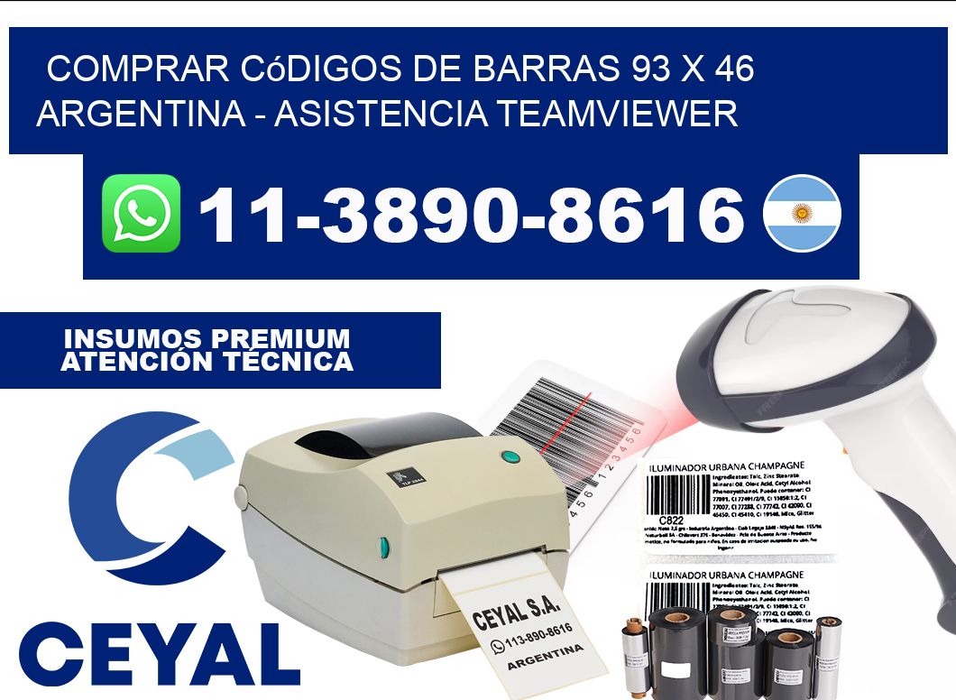 Comprar códigos de barras 93 x 46 argentina - asistencia teamviewer