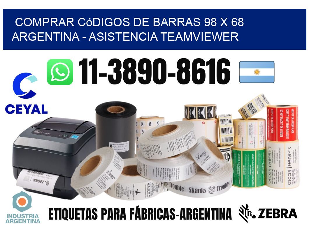 Comprar códigos de barras 98 x 68 argentina - asistencia teamviewer