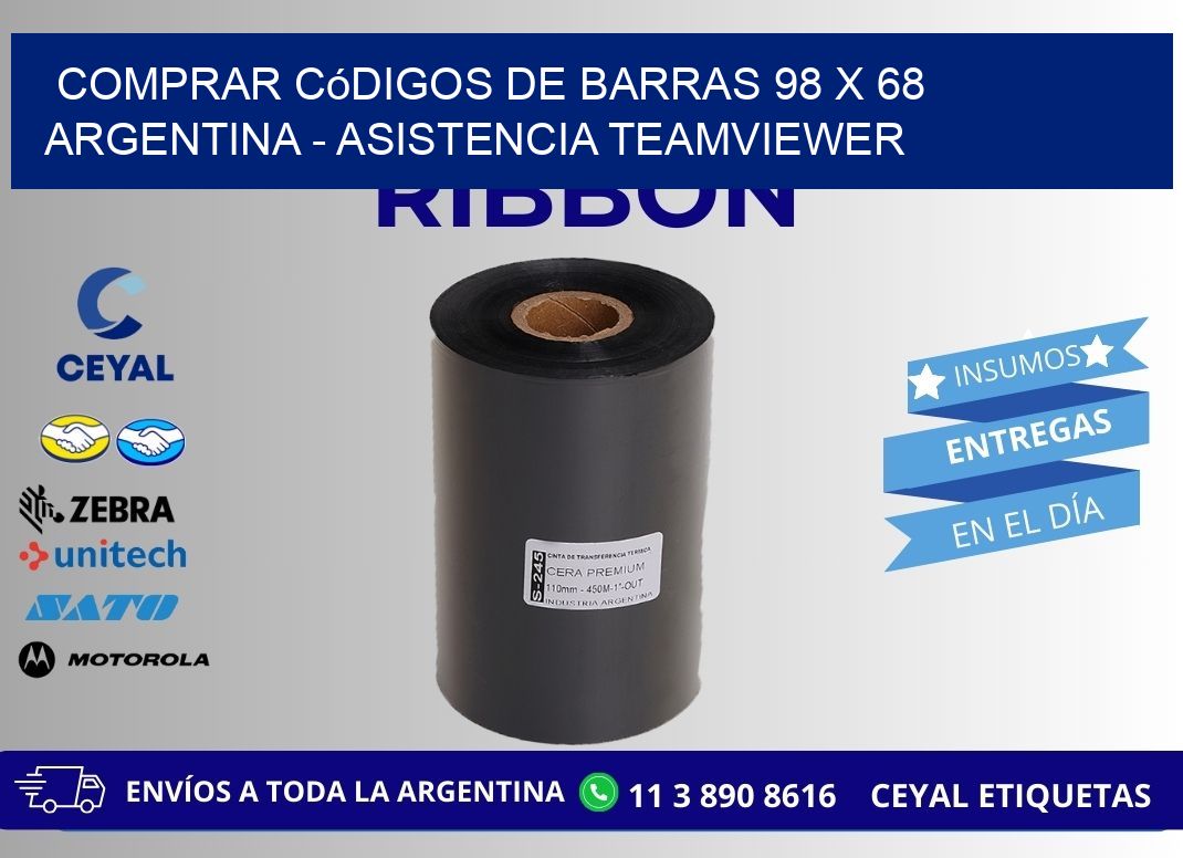 Comprar códigos de barras 98 x 68 argentina - asistencia teamviewer