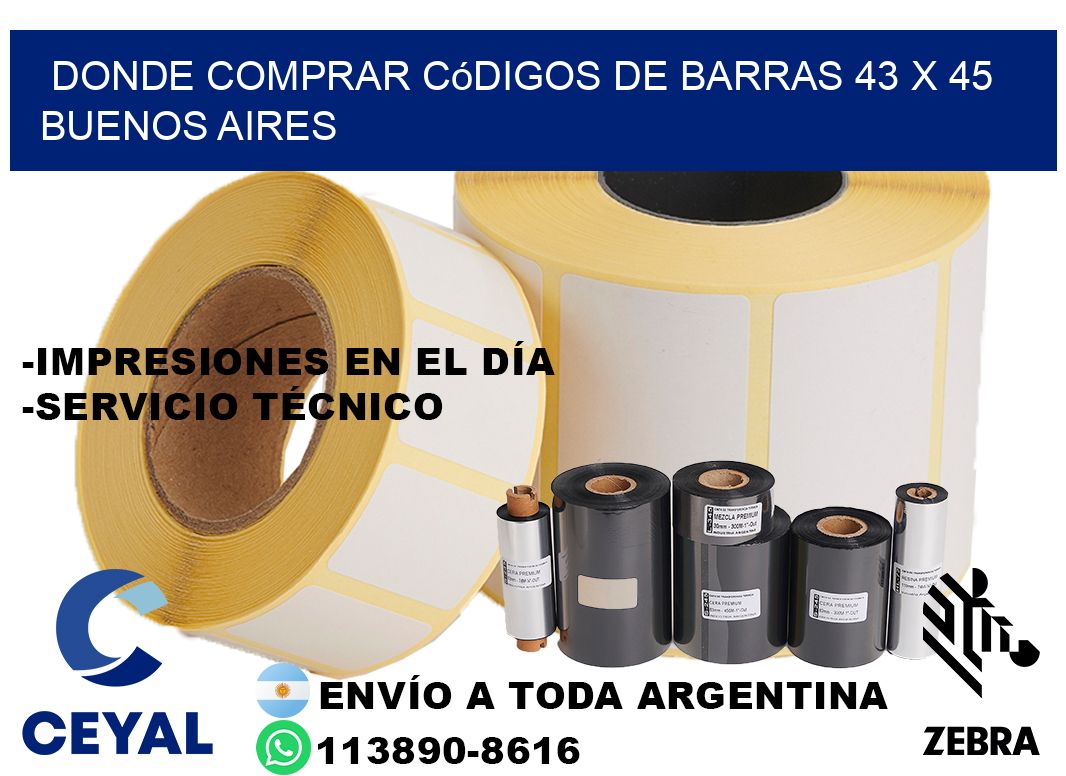 Donde Comprar códigos de barras 43 x 45  Buenos Aires