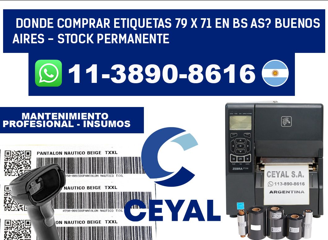 Donde Comprar etiquetas 79 x 71 en BS AS? Buenos Aires - Stock permanente