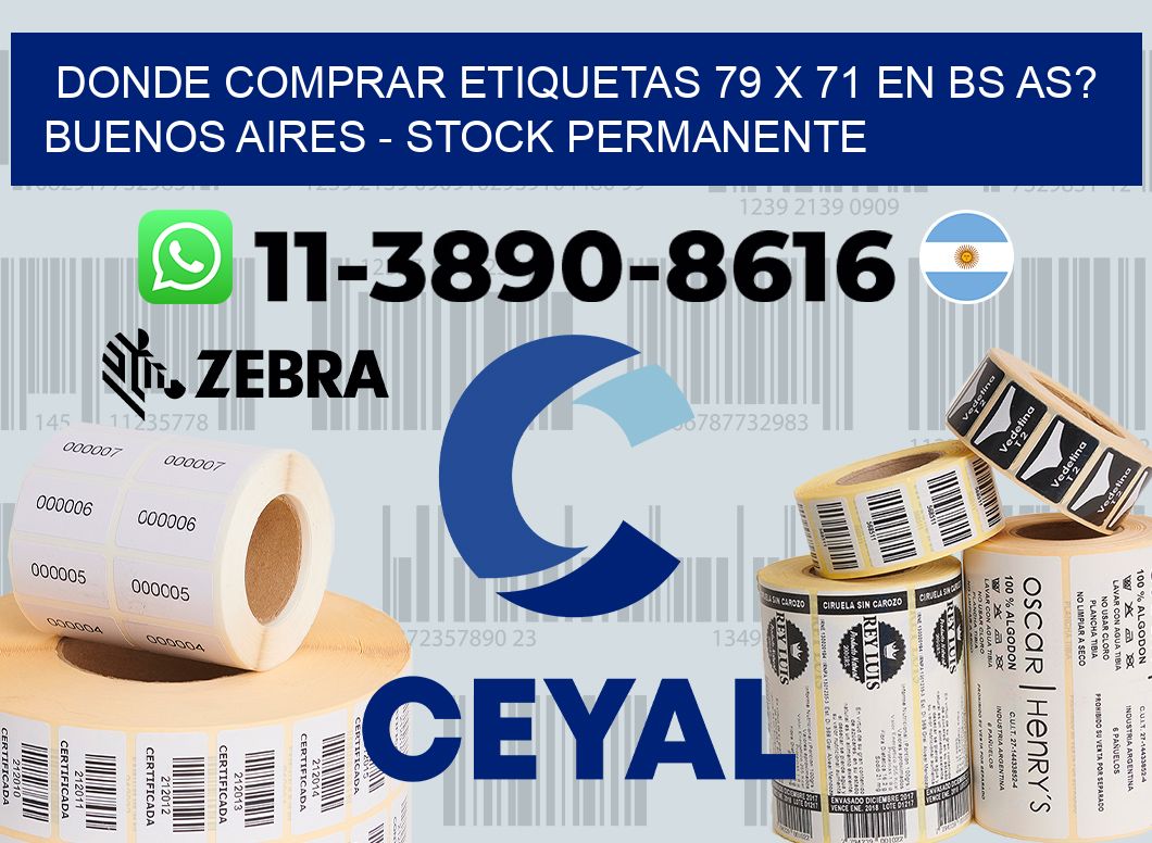 Donde Comprar etiquetas 79 x 71 en BS AS? Buenos Aires - Stock permanente