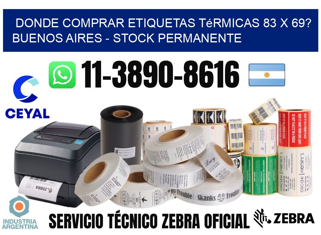 Donde Comprar etiquetas térmicas 83 x 69? Buenos Aires - Stock permanente